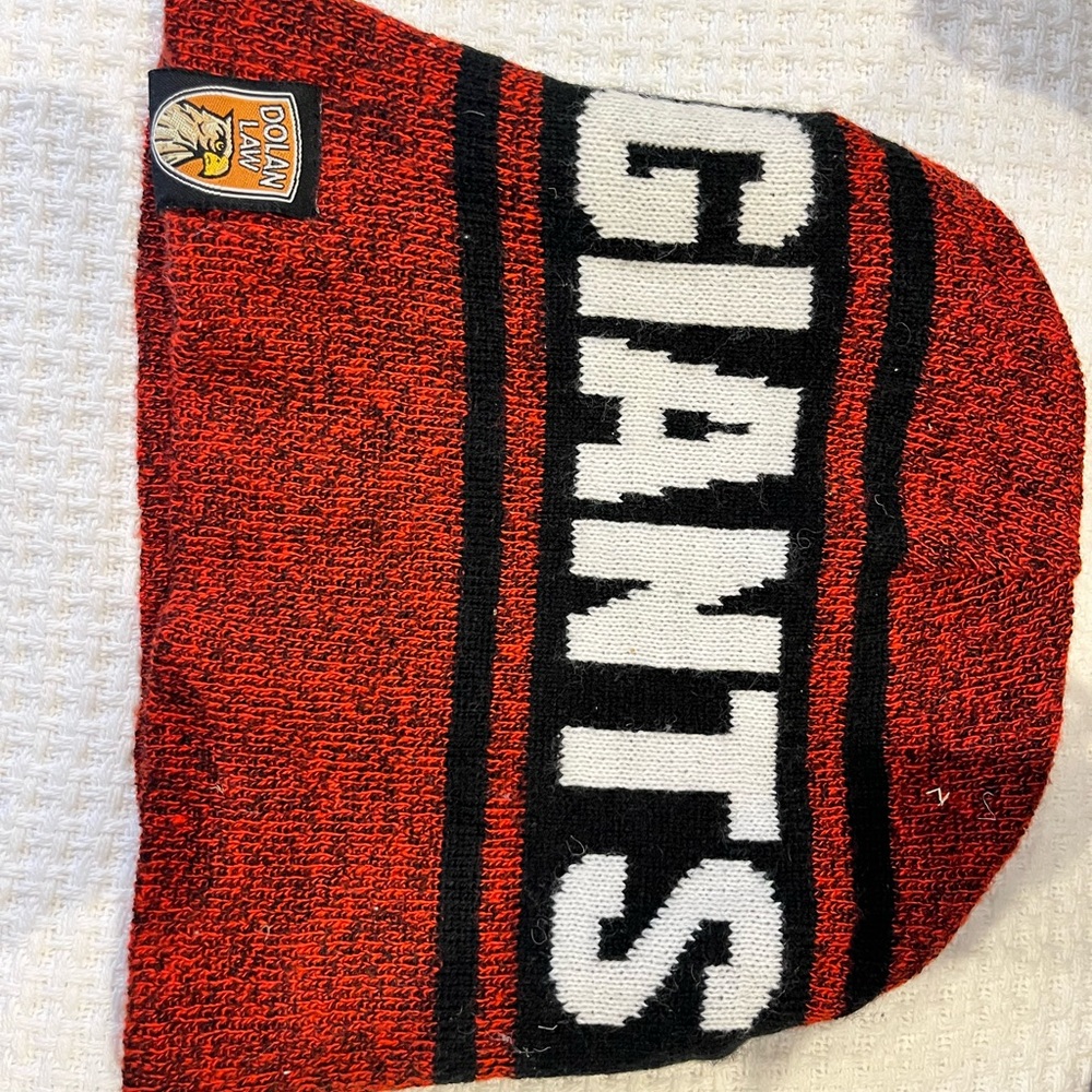 SF Giants Orange and Black Giants Beanie reversablie